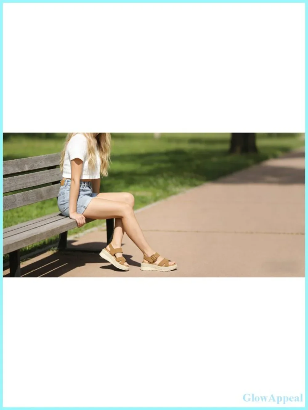 Women's Platform Sandals Low Wedge Orthopedic Arch Support Hook & Loop
